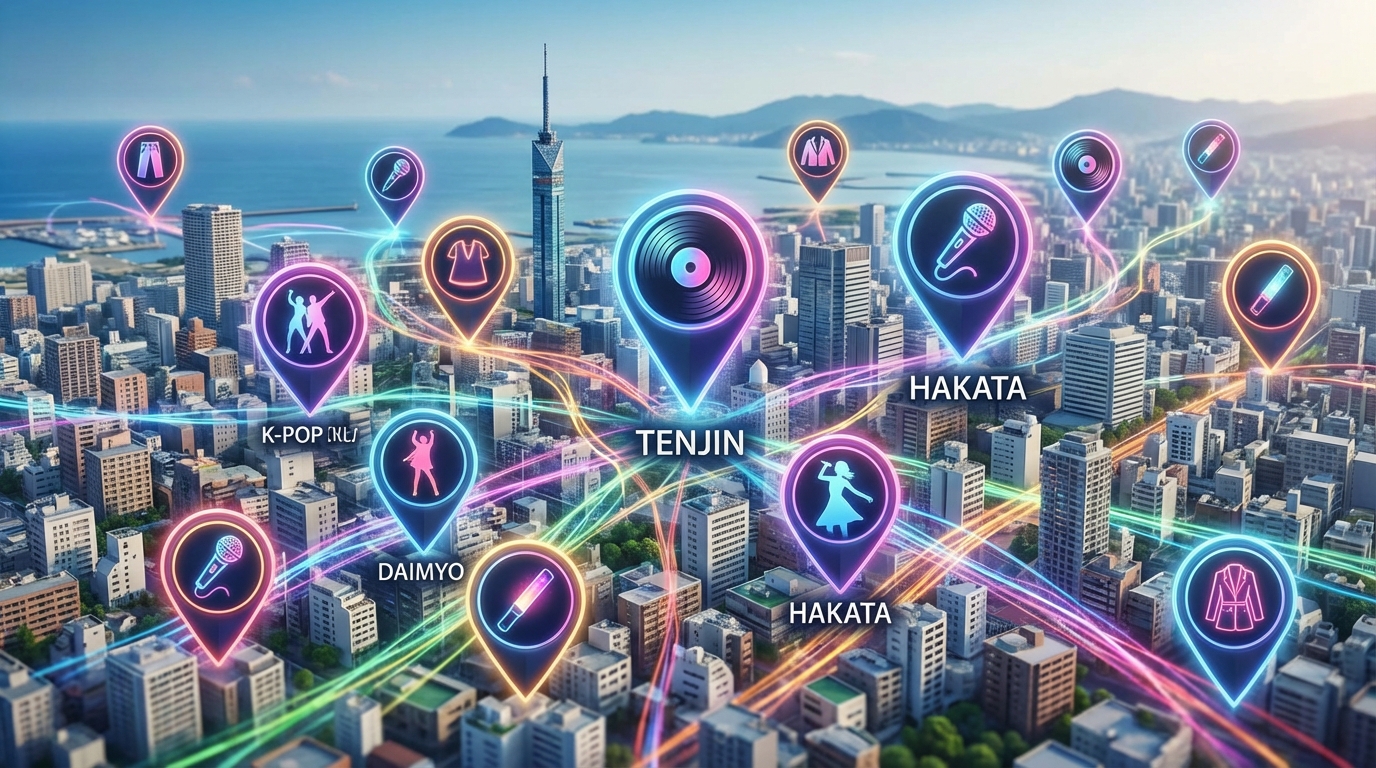 福岡K-POPスポット一覧マップ【エリア別】