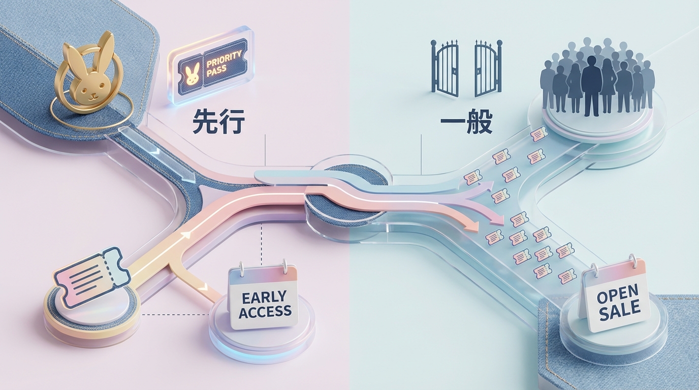 NewJeansチケット販売の仕組み｜先行・一般の違いを図解