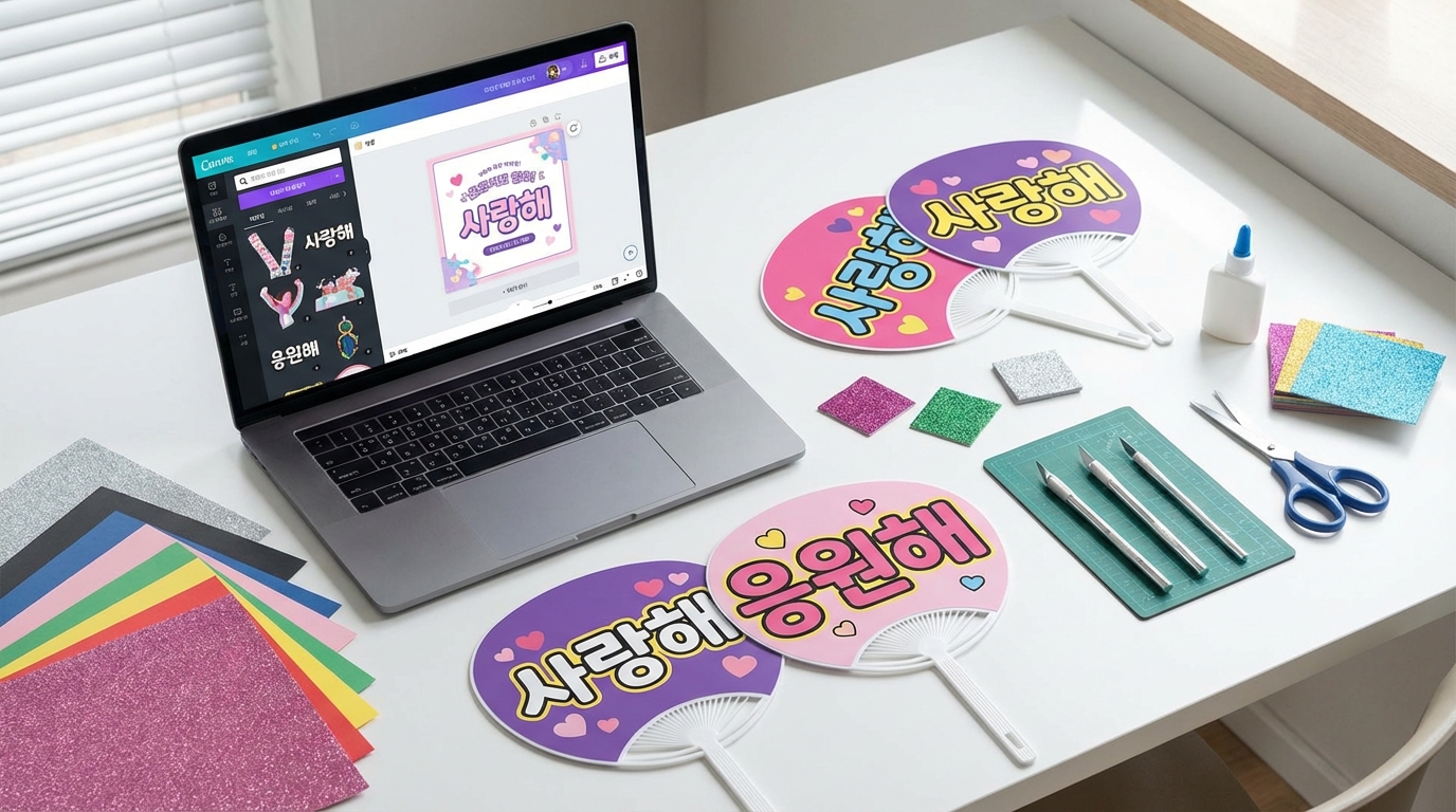 【図解】K-POPうちわ文字の作り方5ステップ|Canvaで簡単作成