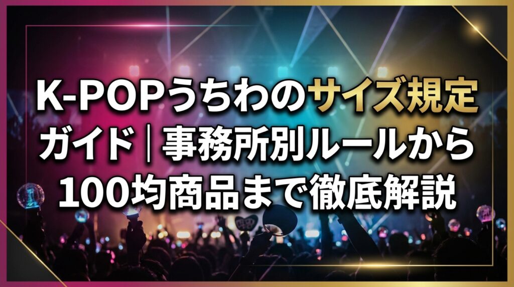 K-POPうちわのサイズ規定ガイド｜事務所別ルールから100均商品まで徹底解説