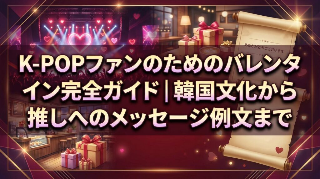 K-POPファンのためのバレンタイン完全ガイド｜韓国文化から推しへのメッセージ例文まで
