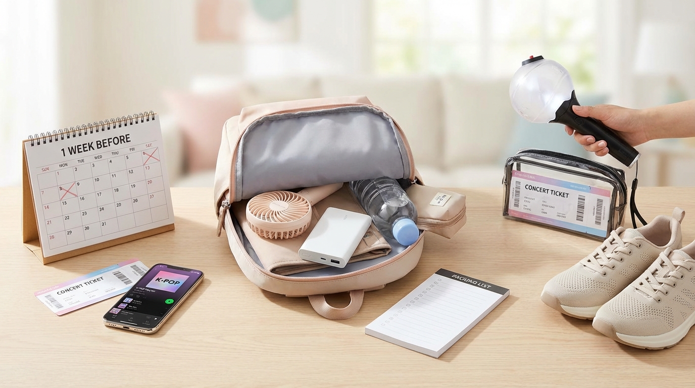 K-POPライブ持ち物準備のタイムライン【1週間前〜当日】