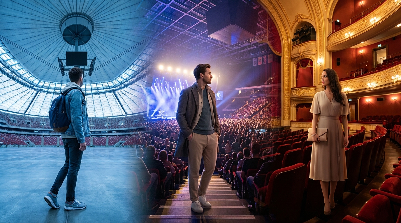 【会場タイプ別】ドーム・アリーナ・ホールで変わる服装選び