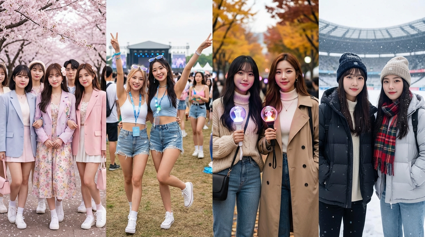 【季節別】春夏秋冬のK-POPライブコーデ例