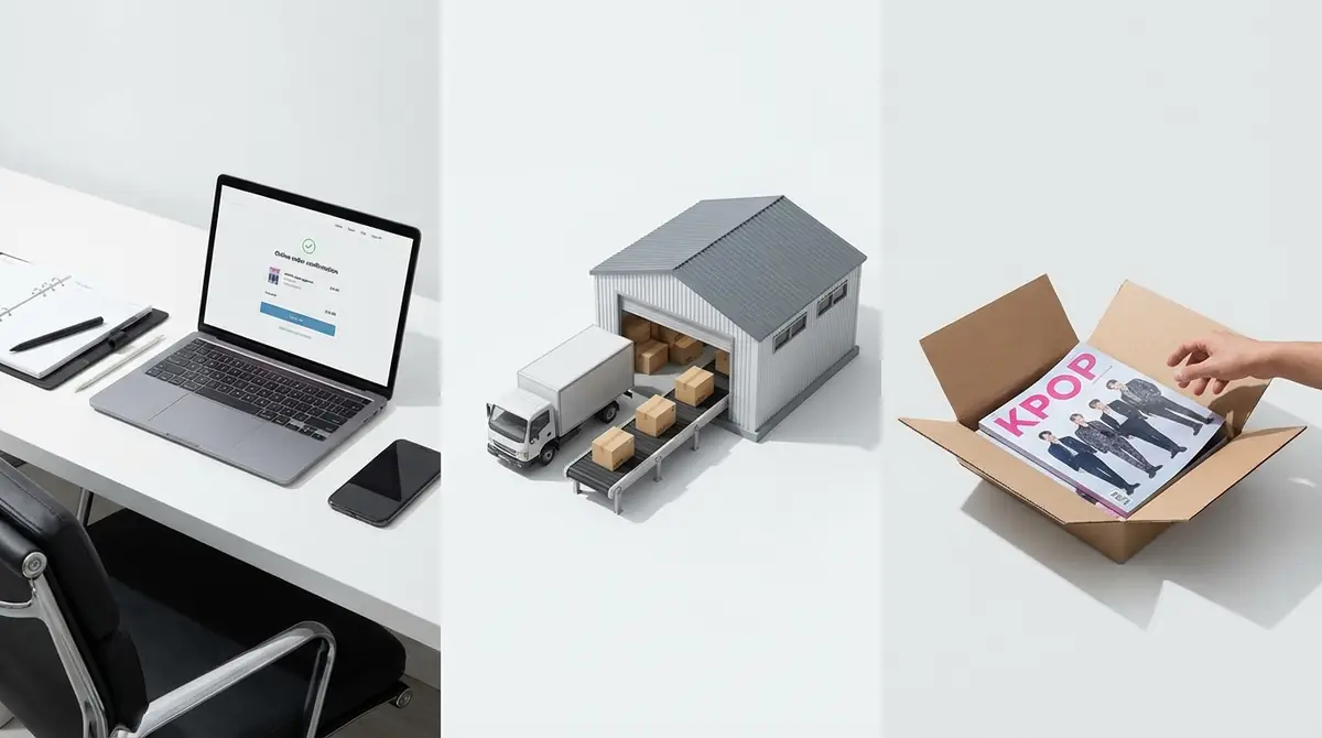 KPOP雑誌の予約から届くまでの流れ【図解】