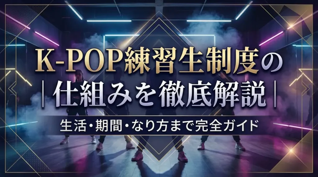 K-POP練習生制度の仕組みを徹底解説｜生活・期間・なり方まで完全ガイド