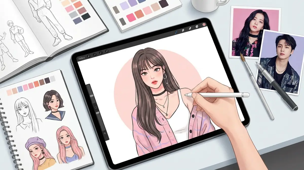 KPOPイラストの描き方で押さえたい韓国風画風の特徴