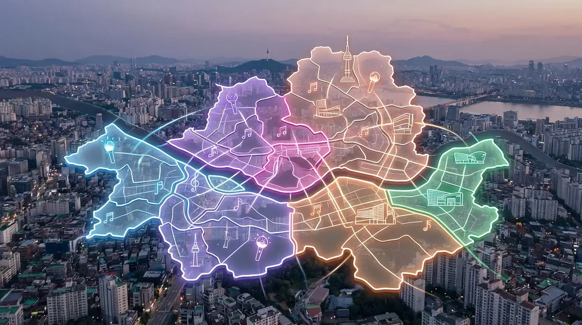 KPOP聖地巡礼エリアマップ|ソウル5大エリアの特徴